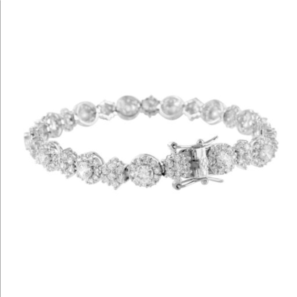 White Gold Cluster Bracelet